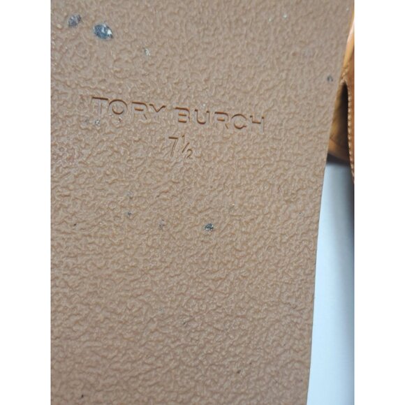 Tory Burch Charm Mules Clogs Womens Tan Leather Slip-On Gold Charm Size 7.5 - Picture 4 of 15